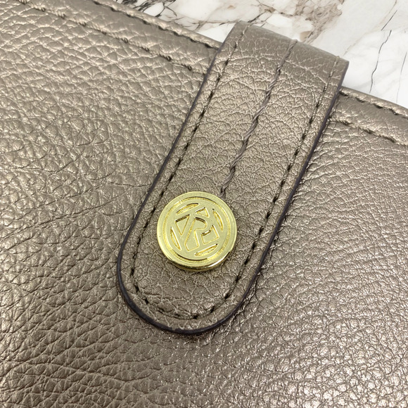 Vintage Y2K RELIC Bronze Vegan Pebble Leather Snap Clutch Wallet Petite Metallic - Picture 3 of 9